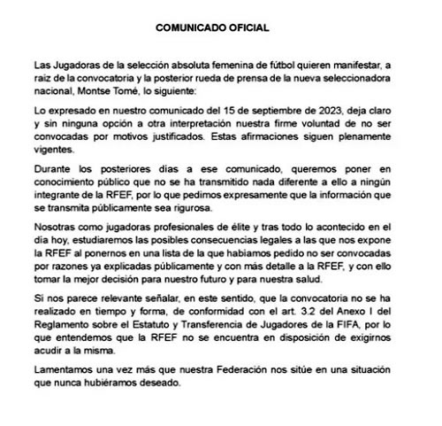 Comunicado Alexia Putellas