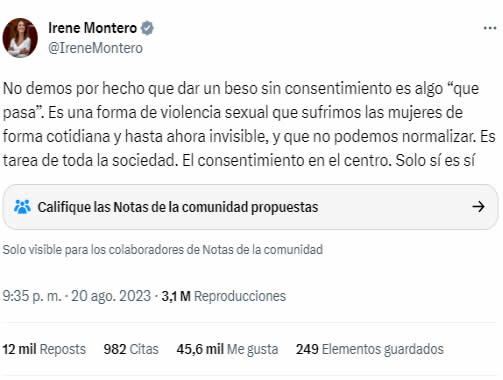 Irene Montero Sólo sí es sí