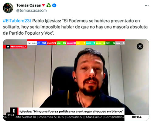 Pablo Iglesias generosidad de Podemos