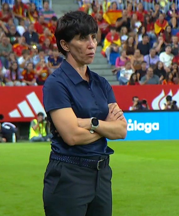Sonia Bermudez, seleccionadora española, en La Rosaleda