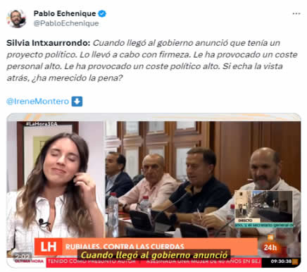 Tuit Echenique sobre Irene Montero